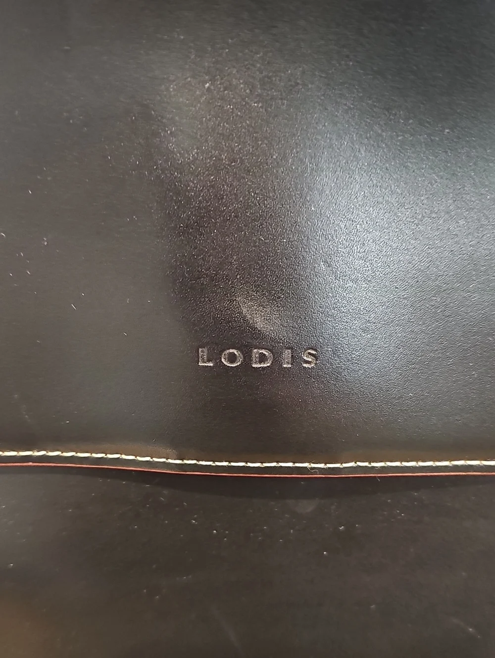 Lodis Smooth Black Leather Flap-over Business Portfolio /Laptop Bag NIB